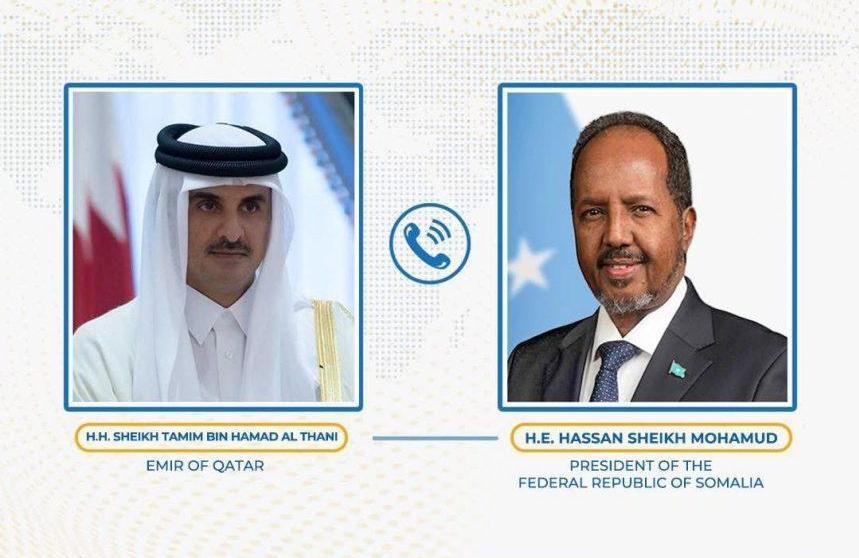 حسن شيخ يجري محادثة هاتفية مع أمير قطر لتعزيز التعاون الاستراتيجي حسن شيخ يجري محادثة هاتفية مع أمير قطر لتعزيز التعاون الاستراتيجي