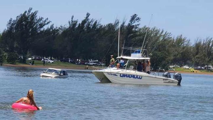 Police looking for driver who showboated along a Richards Bay beach leaving Rover submerged in water Police looking for driver who showboated along a Richards Bay beach leaving Rover submerged in water