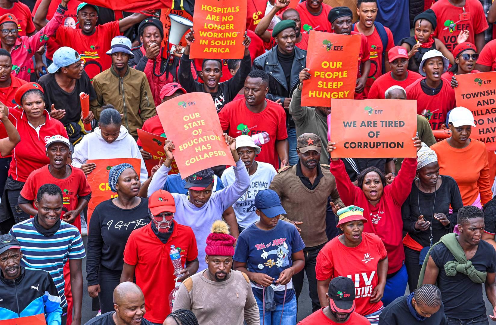 EFF shutdown: JSE-listed companies must provide scholarships to workers, Floyd Shivambu tells supporters EFF shutdown: JSE-listed companies must provide scholarships to workers, Floyd Shivambu tells supporters
