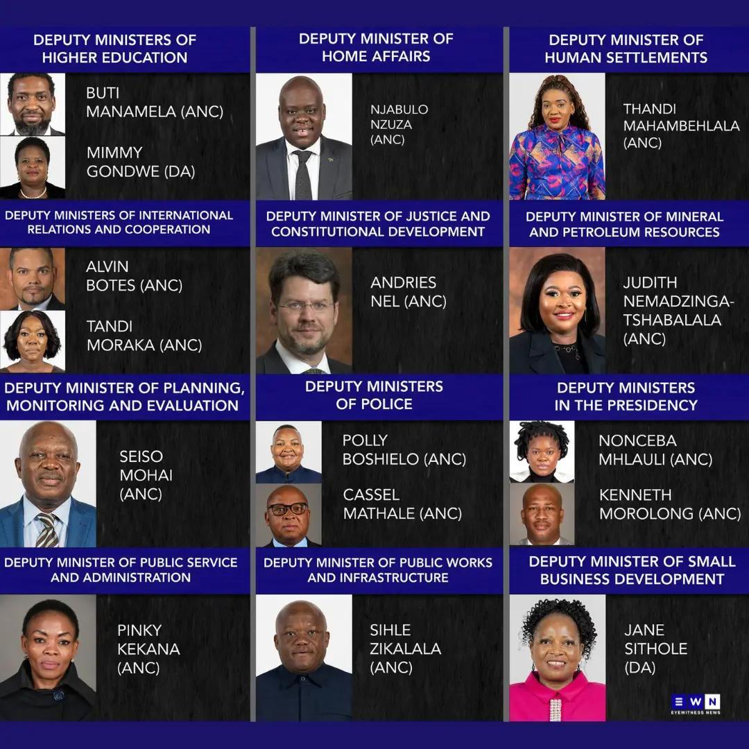 FULL LIST South Africa’s 7th administration ministers and