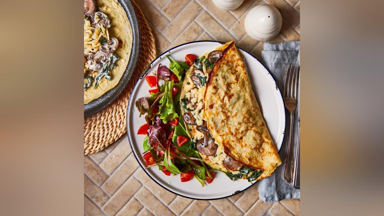 Cheesy Mushroom Pancakes Cheesy Mushroom Pancakes