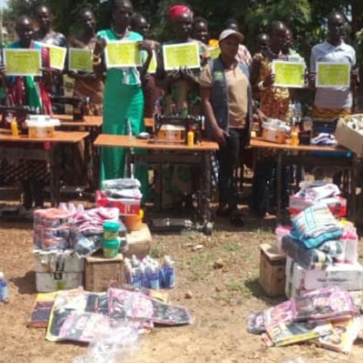 Over 50 displaced women receive hairdressing, tailoring equipment in Awerial County