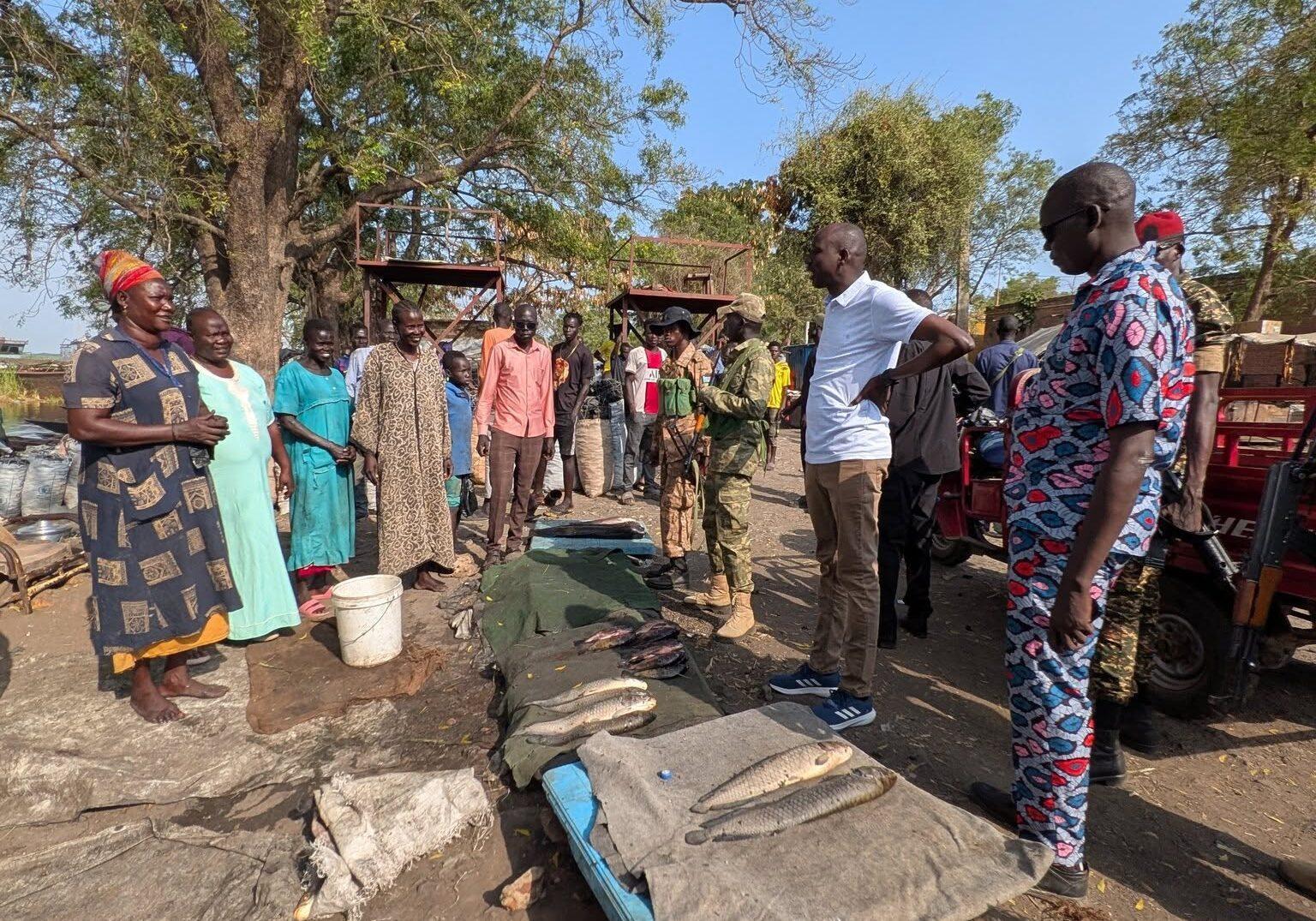 Governor Dollar Inspects Malakal Fish Markets Governor Dollar Inspects Malakal Fish Markets