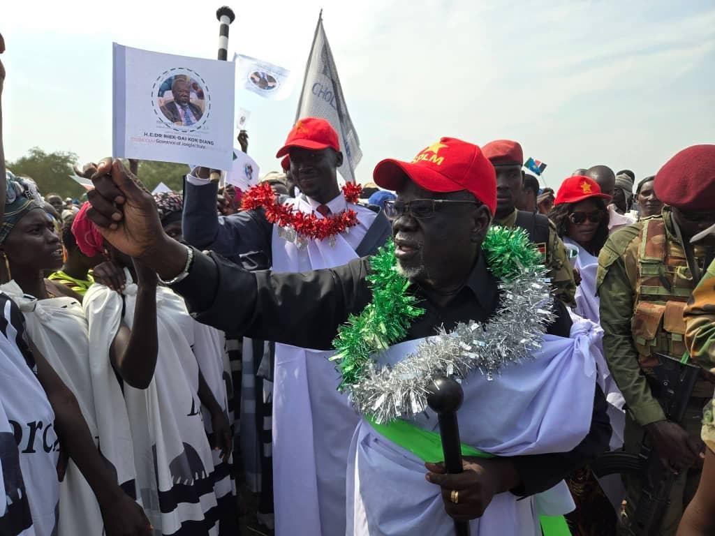 Governor Riek Holds Peace Rally in Pading Pledges Unity Governor Riek Holds Peace Rally in Pading Pledges Unity