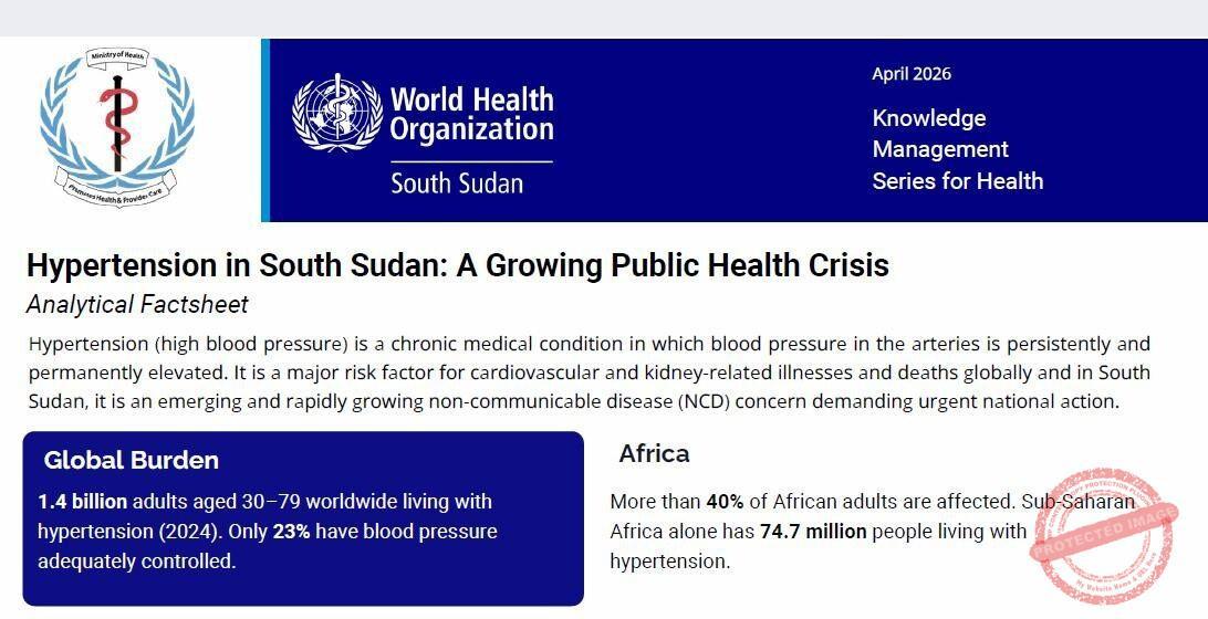 Hypertension Rising as Silent Killer in South Sudan Hypertension Rising as Silent Killer in South Sudan