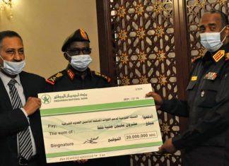 السودان.. دعم بـ”20″ مليون جنيه للقوات المسلّحة السودان.. دعم بـ”20″ مليون جنيه للقوات المسلّحة