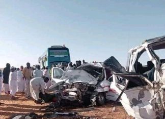 وفاة (5) أشخاص وإصابة (20) آخرين في حادث مروري بطريق (الخرطوم ــــ مدني) وفاة (5) أشخاص وإصابة (20) آخرين في حادث مروري بطريق (الخرطوم ــــ مدني)