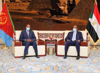 البرهان وأفورقي يؤكدان على أهمية تعزيز علاقات السودان وإريتريا البرهان وأفورقي يؤكدان على أهمية تعزيز علاقات السودان وإريتريا