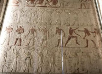 ترميم مصطبة جنائزية من مصر القديمة في متحف اللوفر ترميم مصطبة جنائزية من مصر القديمة في متحف اللوفر