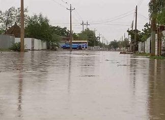 مياه فيضان نهر الرهد تغمر عددًا كبيرًا من منازل المواطنين بالقضارف مياه فيضان نهر الرهد تغمر عددًا كبيرًا من منازل المواطنين بالقضارف