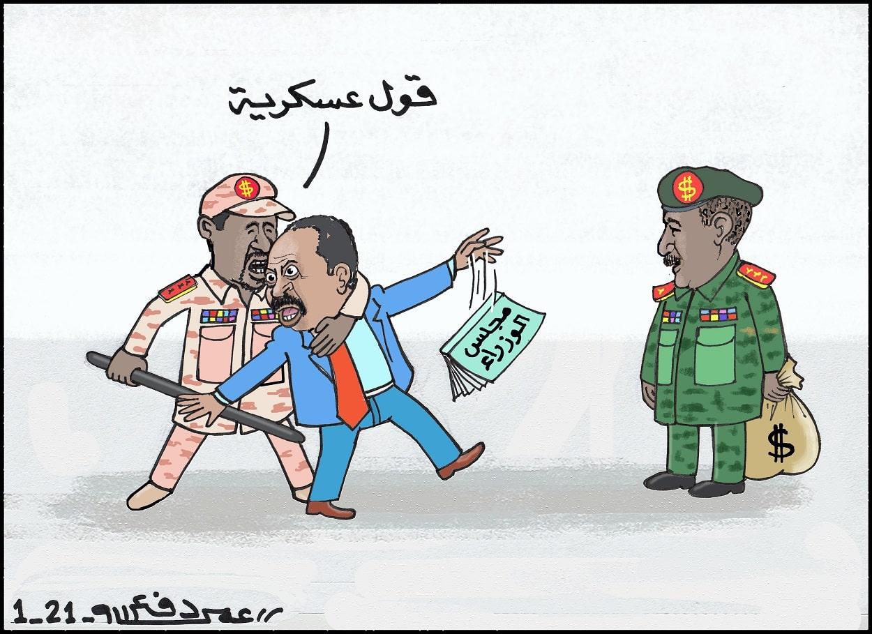وزراء الحكومة الانتقالية يرفضون الانقلاب ويدعون لمواصلة التظاهر السلمي والعصيان المدني