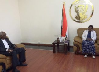 وزيرة الحكم الاتحادي تلتقي بوالي النيل الابيض وزيرة الحكم الاتحادي تلتقي بوالي النيل الابيض