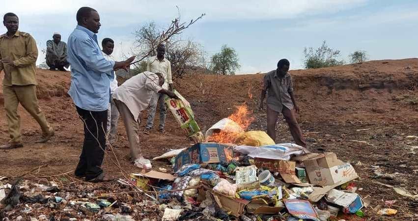 إبادة 2 طن مواد غذائية إبادة 2 طن مواد غذائية
