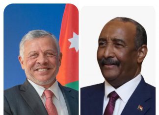 البرهان يبعث ببرقية تهنئةللملك عبدالله الثاني بمناسبة العيد الوطني لبلاده البرهان يبعث ببرقية تهنئةللملك عبدالله الثاني بمناسبة العيد الوطني لبلاده