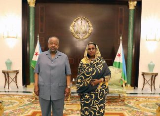 سفيرة السودان لدى جيبوتي تقدم أوراق اعتمادها إلى رئيس جيبوتي سفيرة السودان لدى جيبوتي تقدم أوراق اعتمادها إلى رئيس جيبوتي