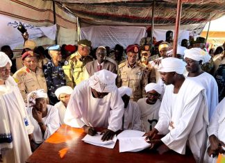 التوقيع على الصلح النهائي بين المسيرية وأولاد راشد بوسط دارفور التوقيع على الصلح النهائي بين المسيرية وأولاد راشد بوسط دارفور