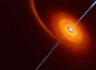 رصد ثقب أسود يبتلع نجماً ويلفظ دفقاً مضيئاً رصد ثقب أسود يبتلع نجماً ويلفظ دفقاً مضيئاً