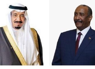 رئيس مجلس السيادة يهنئ خادم الحرمين الشريفين بذكرى يوم التأسيس رئيس مجلس السيادة يهنئ خادم الحرمين الشريفين بذكرى يوم التأسيس