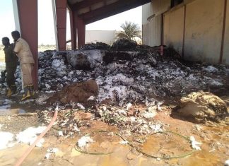 حريق بمحالج ربك المتطوره يلتهم أكثر من 140 بالة قطن حريق بمحالج ربك المتطوره يلتهم أكثر من 140 بالة قطن