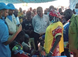 انطلاقة الحملة التصعيدية المشتركة لتطعيم بمعسكرات اللجوء بالنيل الابيض انطلاقة الحملة التصعيدية المشتركة لتطعيم بمعسكرات اللجوء بالنيل الابيض