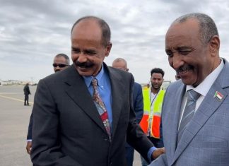 أفورقي يستقبل البرهان في أسمرا ومباحثات مشتركة أفورقي يستقبل البرهان في أسمرا ومباحثات مشتركة