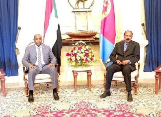 البرهان ورئيس إريتريا يبحثان تعزيز العلاقات الثنائية البرهان ورئيس إريتريا يبحثان تعزيز العلاقات الثنائية