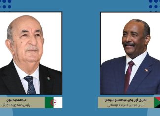 البرهان يهنيء الرئيس الجزائري بذكرى استقلال بلاده البرهان يهنيء الرئيس الجزائري بذكرى استقلال بلاده