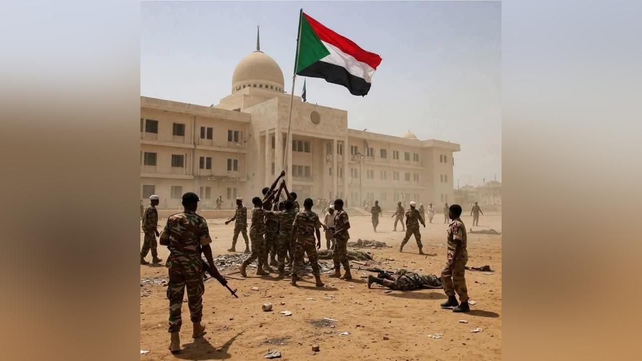 رفع علم السودان بالقصر الجمهوري وزيارة شخصية سيادية رفع علم السودان بالقصر الجمهوري وزيارة شخصية سيادية