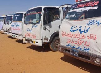 رئيس الأركان يتسلم قافلة دعم لمتحركات دارفور رئيس الأركان يتسلم قافلة دعم لمتحركات دارفور