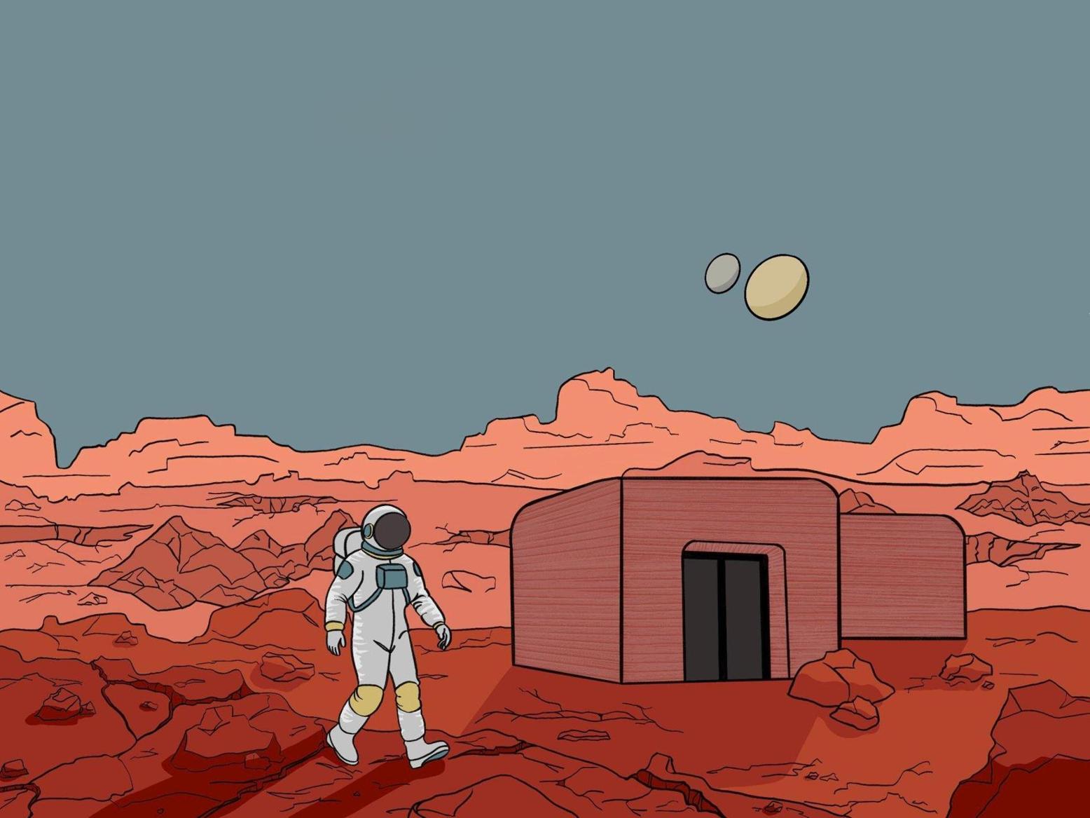 بناء منازل المريخ باستخدام بناء منازل المريخ باستخدام