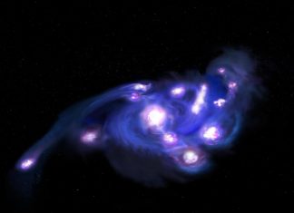 رصد بذور المجرات في عنقود كوني نادر بعد الانفجار العظيم رصد بذور المجرات في عنقود كوني نادر بعد الانفجار العظيم