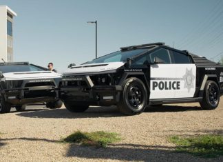 شاهد: أسطول سيارات شرطة معدلة من طراز “سايبر تراك” شاهد: أسطول سيارات شرطة معدلة من طراز "سايبر تراك"