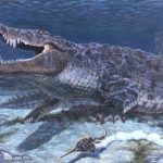 إعادة بناء هيكل تمساح قاتل الديناصورات بالحجم الطبيعي إعادة بناء هيكل تمساح قاتل الديناصورات بالحجم الطبيعي