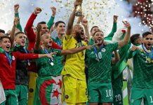 2021 FIFA Arab Cup: Algerian national football team celebrates victory 2021 FIFA Arab Cup: Algerian national football team celebrates victory