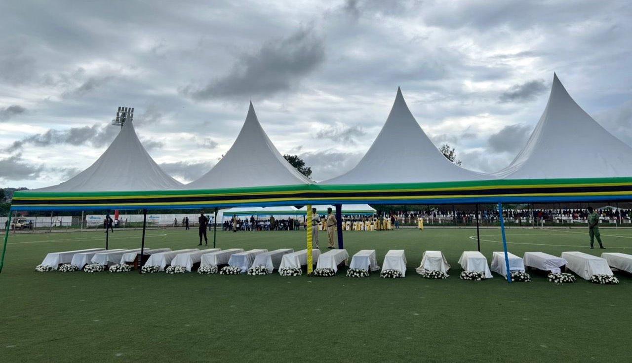 Bodies of Lake Victoria plane crash victim arrives at Kaitaba Stadium Bodies of Lake Victoria plane crash victim arrives at Kaitaba Stadium