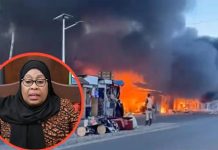 Samia consoles traders after fire razes over 500 stalls in Dar Samia consoles traders after fire razes over 500 stalls in Dar