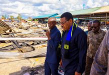 Prime Minister Inspects Fire Damage at Simu 2000 Market Prime Minister Inspects Fire Damage at Simu 2000 Market