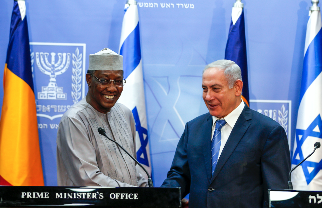 Benjamin Netanyahu reçu à N'Djamena par Idriss Deby itno