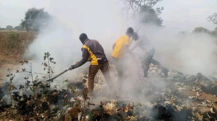 Incendie Détruit Tonnes de Coton à Laounangra Incendie Détruit Tonnes de Coton à Laounangra