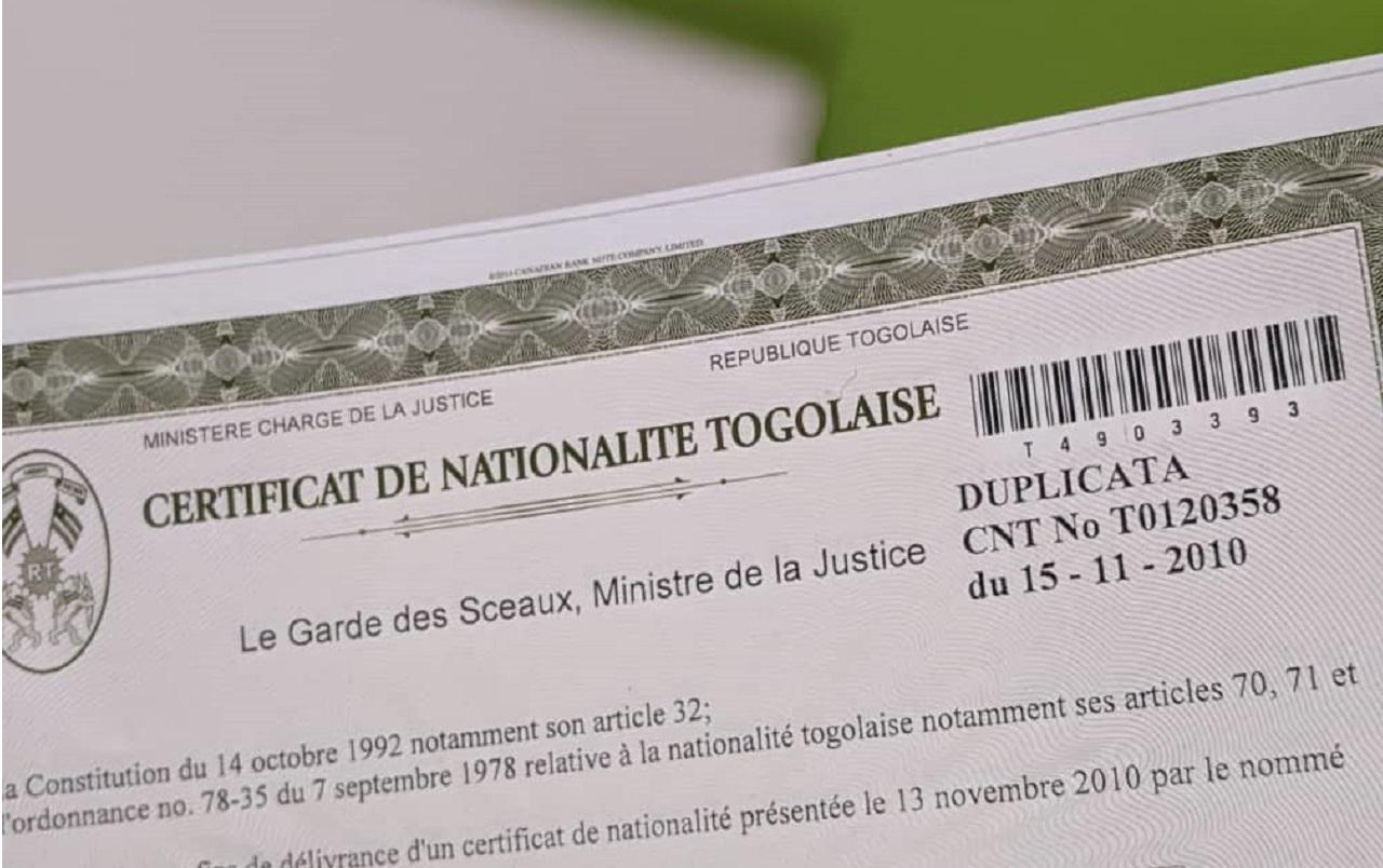 Togo-1342 certificats de nationalité à livrer dans 4 pays Togo-1342 certificats de nationalité à livrer dans 4 pays