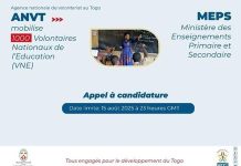Togo L’ANVT Recrute 1000 Volontaires Pour Éducation Togo L'ANVT Recrute 1000 Volontaires Pour Éducation