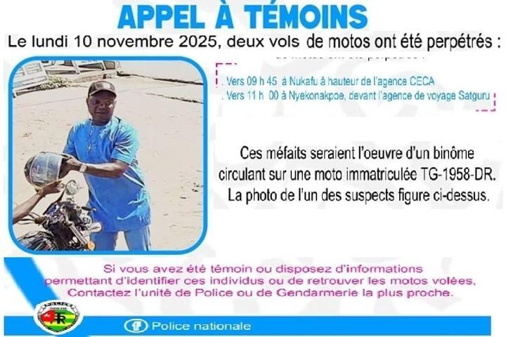 Togo Recherche Deux Voleurs De Motos À Lomé Togo Recherche Deux Voleurs De Motos À Lomé