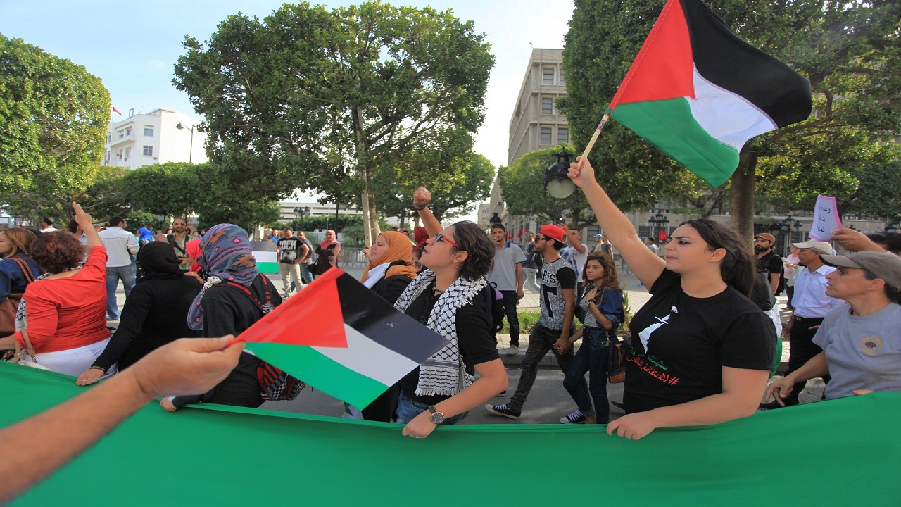 Protest in Tunis against Israeli violations