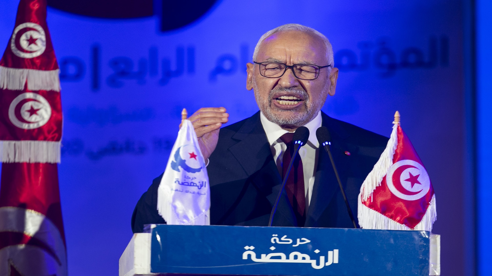 Tunisian Parliament Speaker Rashid Al Ghannouchi