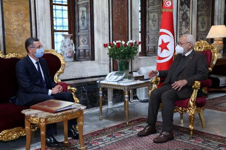 الغنوشي يستقبل وزير الداخلية الغنوشي يستقبل وزير الداخلية