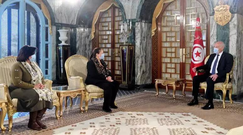 رئيس الجمهورية يستقبل الفنانة منى نور الدين رئيس الجمهورية يستقبل الفنانة منى نور الدين