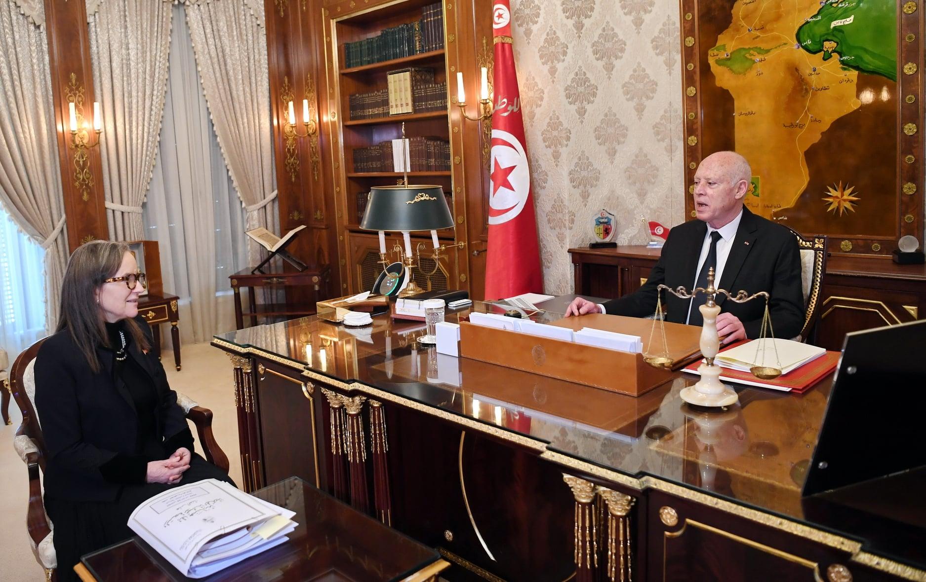 المباحثات مع وفد صندوق النقد الدولي والوضع العام بالبلاد في لقاء سعيّد ببودن المباحثات مع وفد صندوق النقد الدولي والوضع العام بالبلاد في لقاء سعيّد ببودن