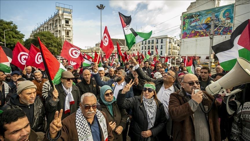 وقفة احتجاجية تنديدا بمخطط ترامب لتهجير الفلسطينيين