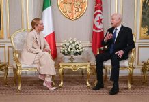 في زيارة عمل مفاجئة.. ميلوني وسعيد يبحثان التعاون الثنائي ميلوني تبحث مع قيس سعيد التقدم المحرز في المشاريع التنموية