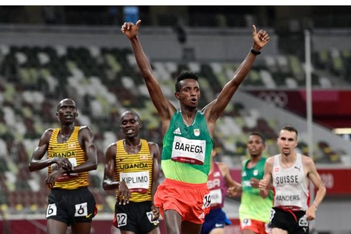 Barega outsprints Cheptegei to win men's Olympic 10,000m gold Barega outsprints Cheptegei to win men's Olympic 10,000m gold